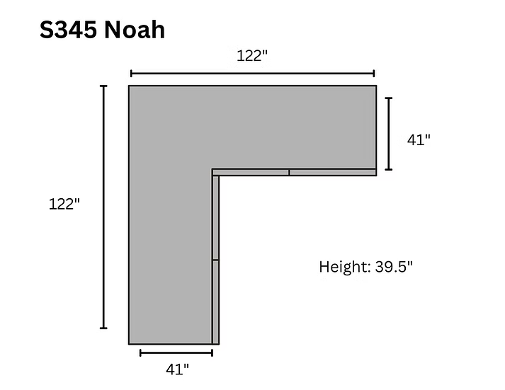 S345 Noah Grey Thick Corduroy Oversized Sectional