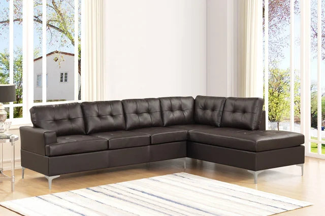 Vintage Espresso PU Leather Sectional