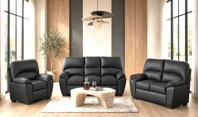 Tiffany Black - 2PC or 3PC Living Room Set - 2PC
