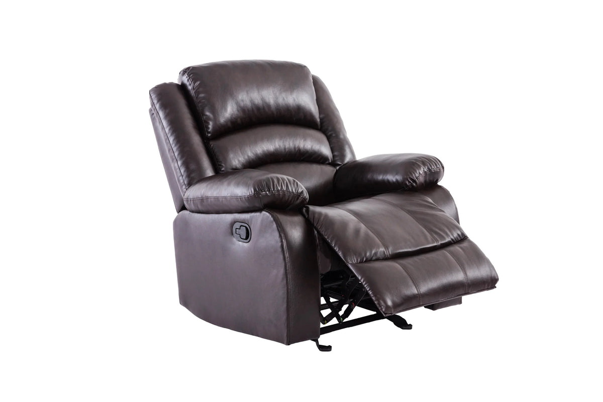 3pcs Dynamo Espresso Leather Reclining Sofa Set
