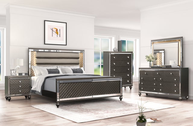 Stars Charcoal - 5PC Bedroom Set Queen **ON SALE** - QUEEN 5PC