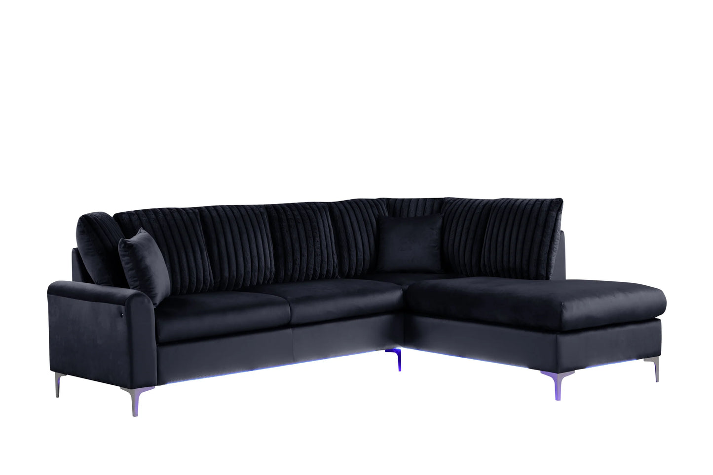 Candy LED Black Reversible Sectional