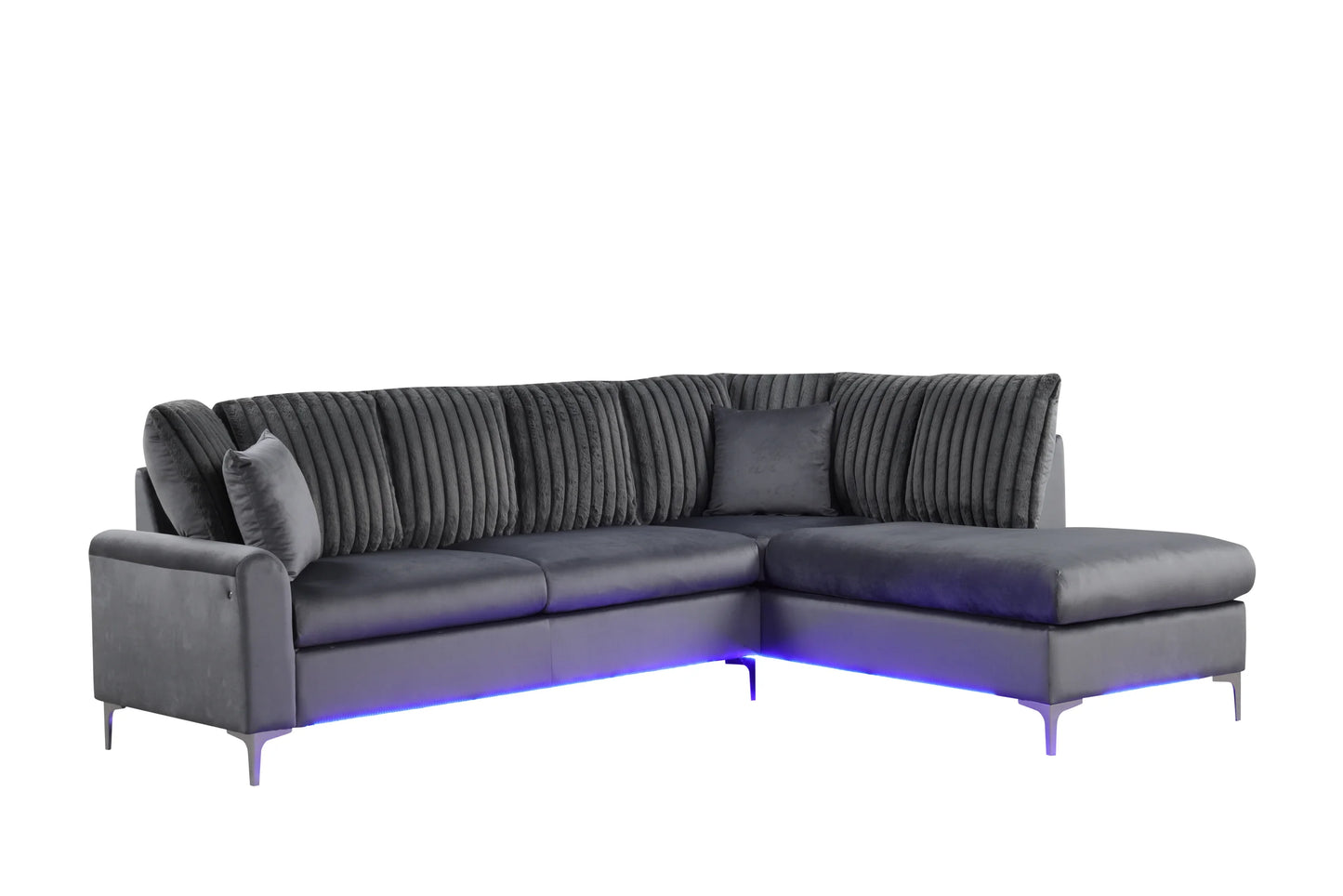 Candy LED Charcoal Reversible Sectional
