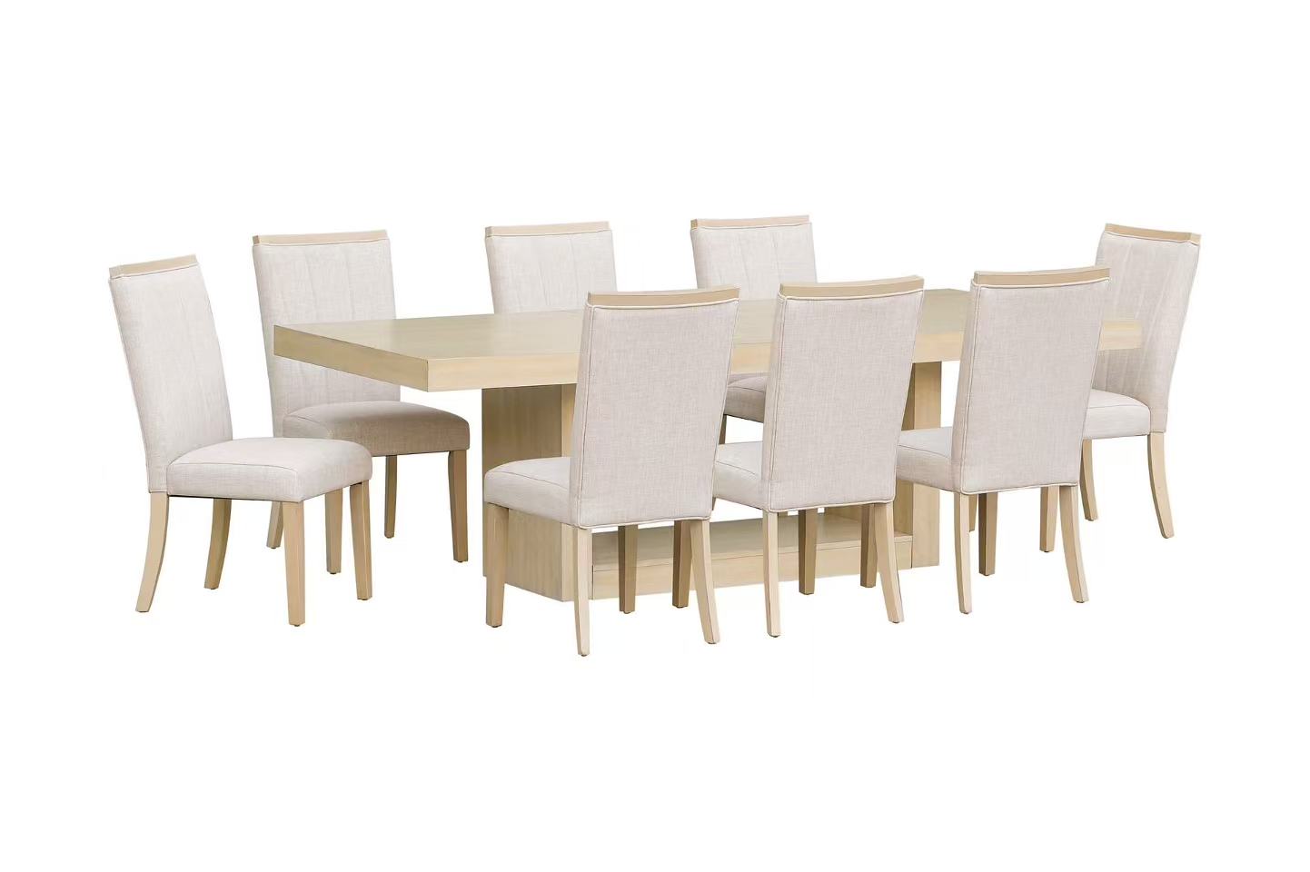 9pcs D903 Natural Wood Finish Dining Set