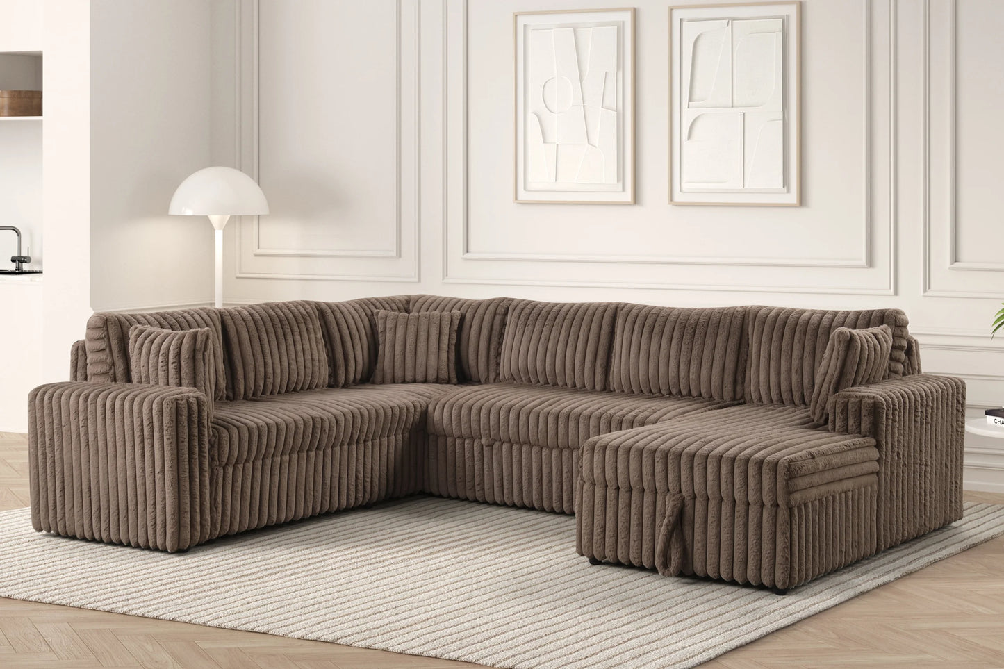 Forever Mocha Sectional With Pull-Out Bed