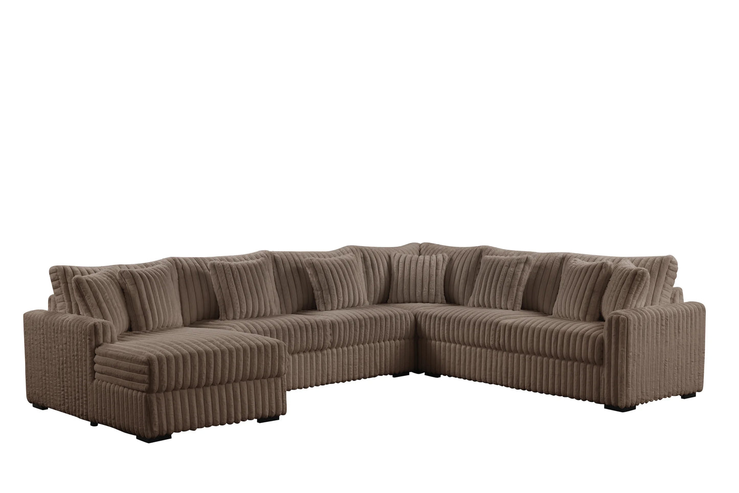 Solana Mocha Corduroy Fabric Oversized Sectional