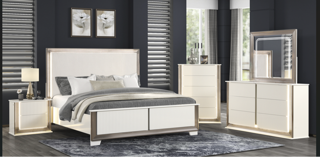 BEVERLY 5pc Bedroom Set - Queen, King - Queen 5pc