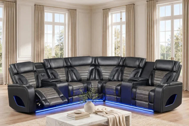 IBIZA POWER/POWER Black Reclining Sectional