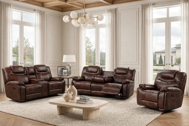 Galveston Brown - 3PC OVERSIZED Reclining Set