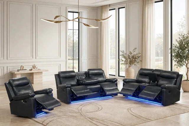 Isabel Black - 2PC OR 3PC Reclining Set - 2PC