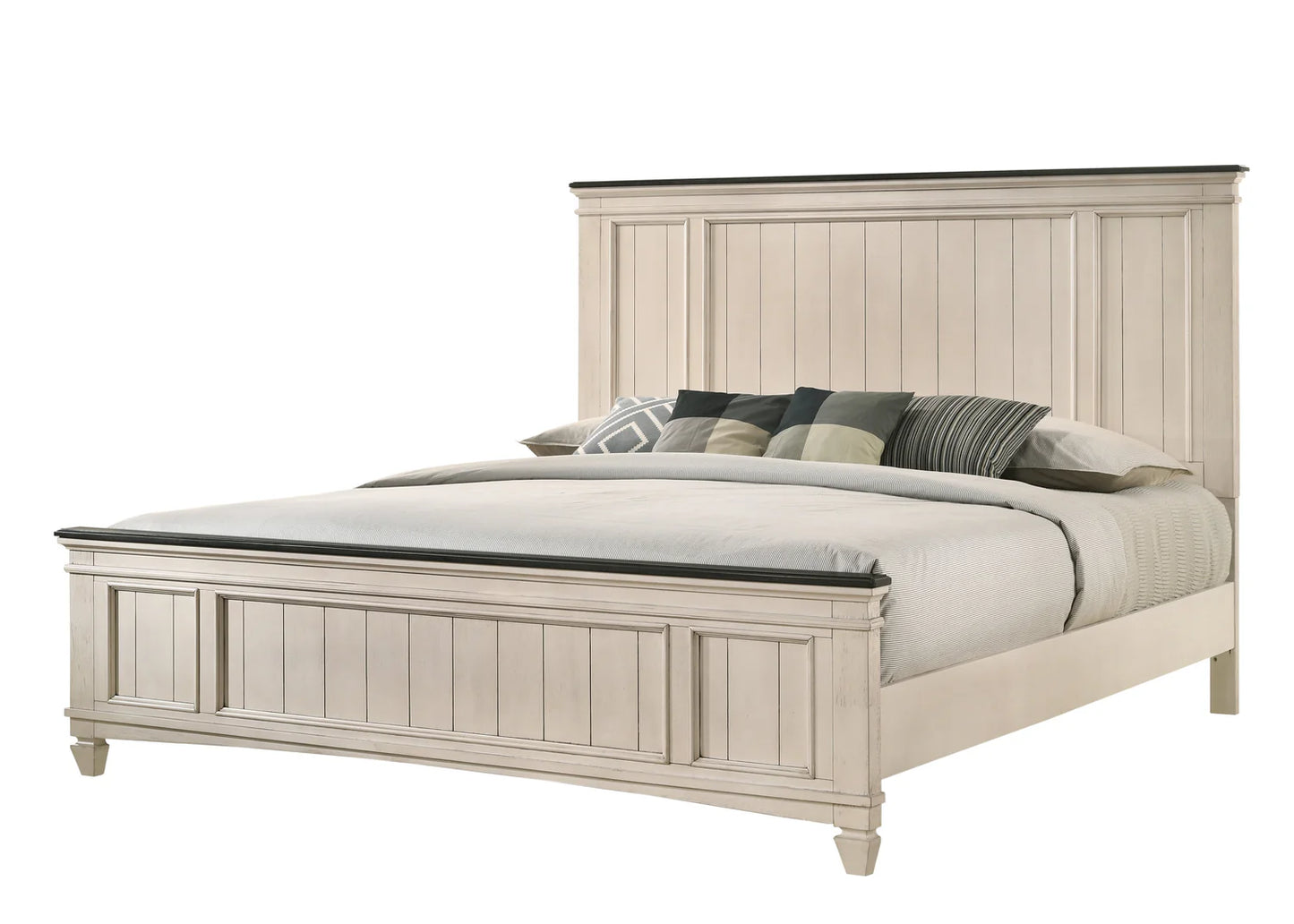 5pcs Sawyer Cream & Brown Bedroom Set