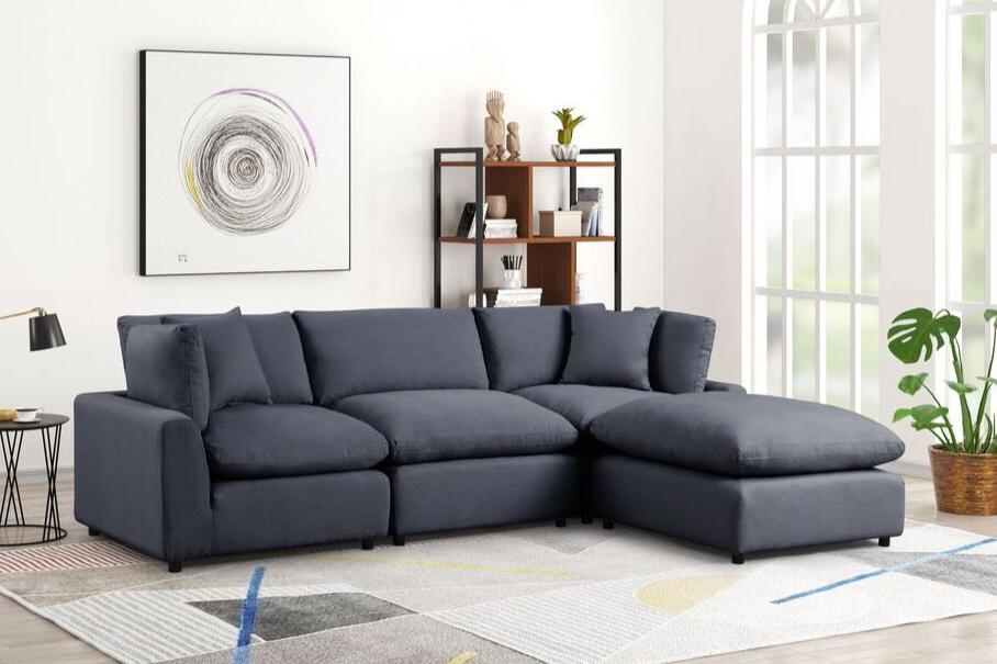 SKY Black Linen Modular Sectional