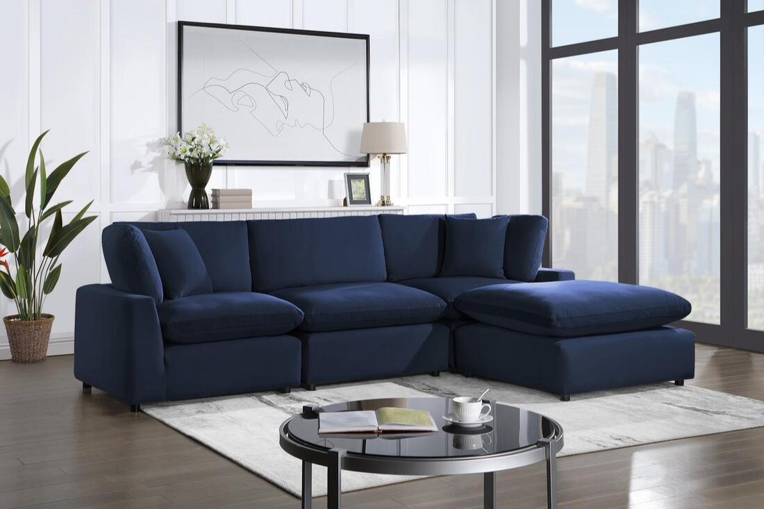 SKY Navy Velvet Modular Sectional