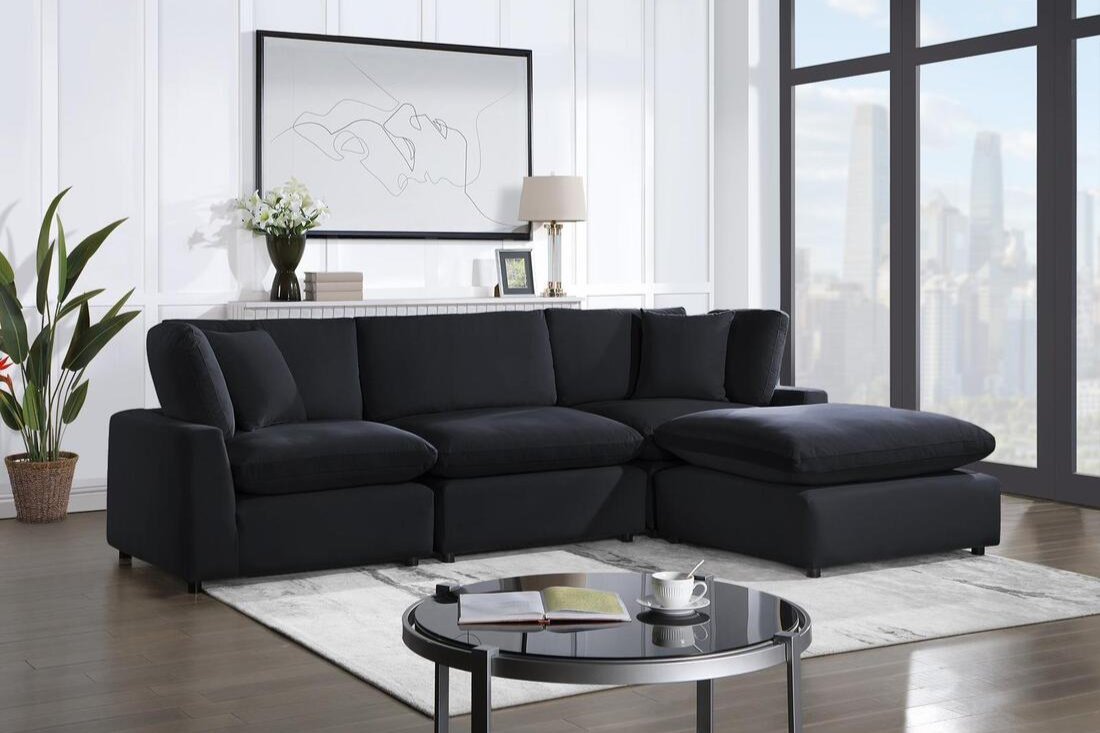 SKY Black Velvet Modular Sectional