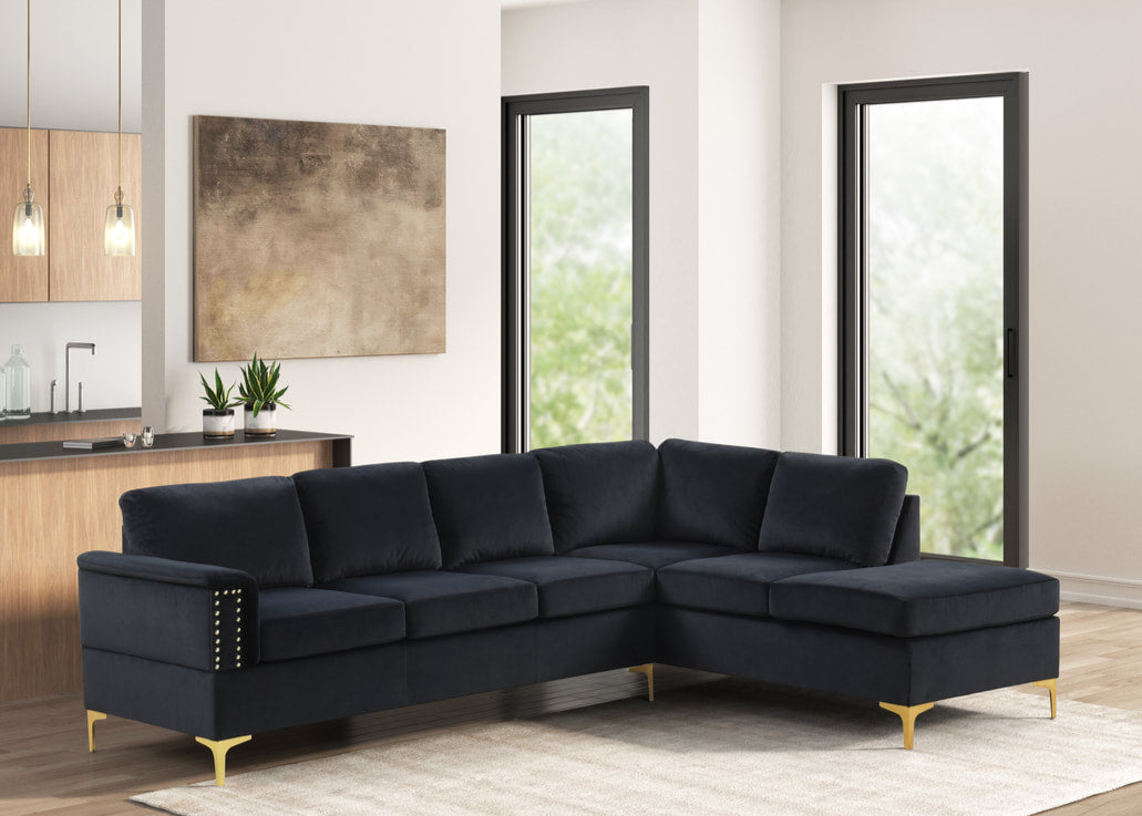 Vogue2 Black Velvet Sectional