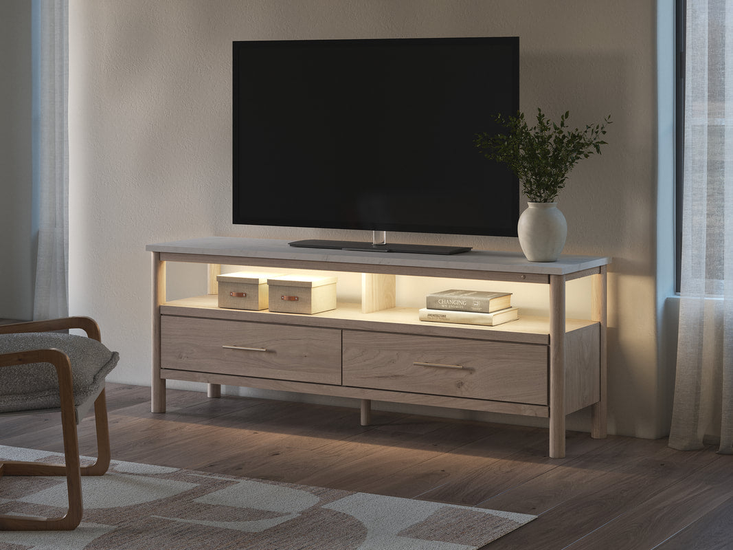 W2615-68 Natural TV Stand with Ambient Lightning