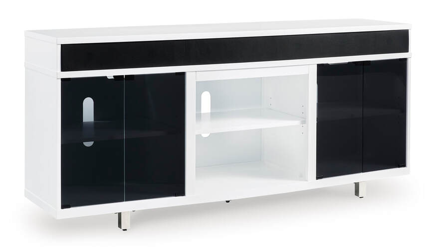 W756-68 White & Black TV Stand