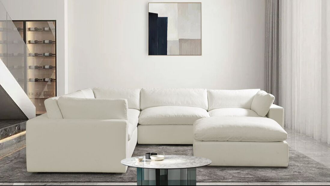XL Cloud Sand Oversized Sectional & Ottoman