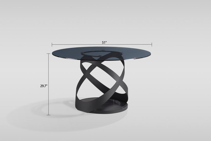 D1550 Dimi (Smoke Glass/Black) Dining Set