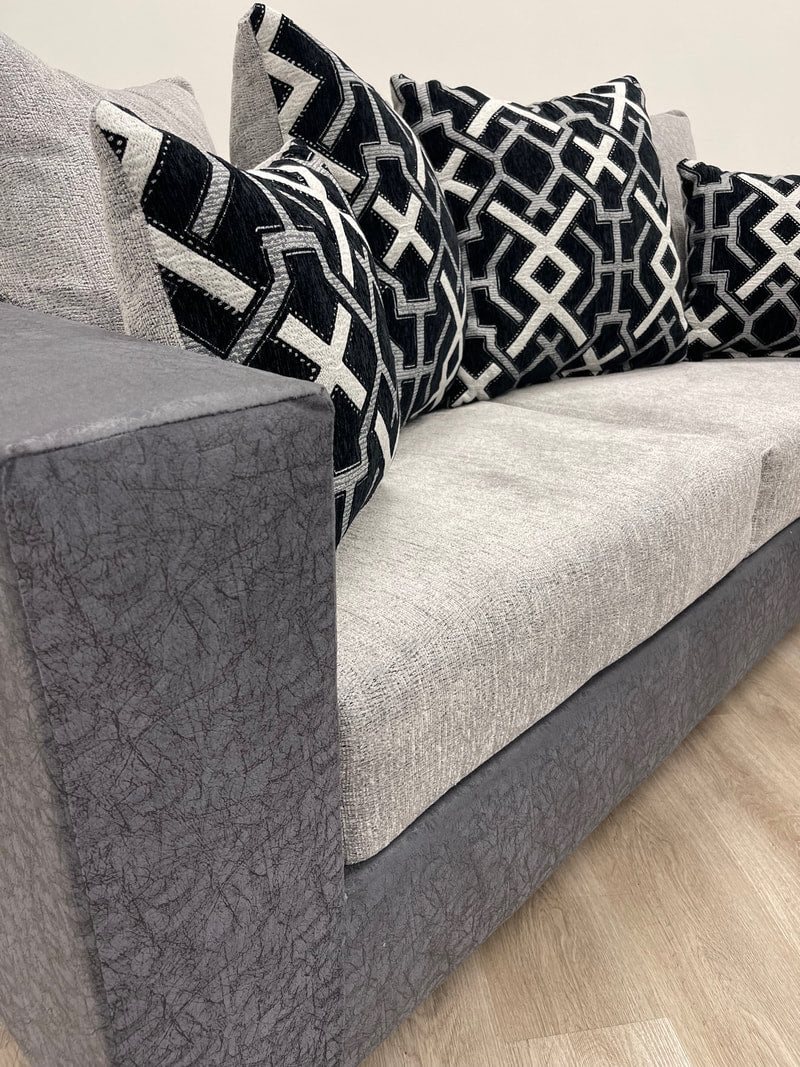 Grey Fabric Sofa & Loveseat Set
