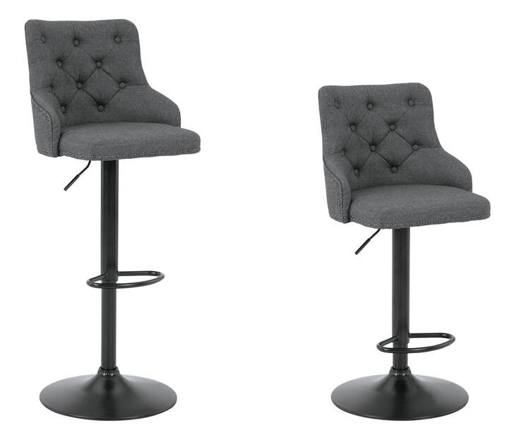 Tufted Cushion Linen Barstool Set of 2 (Multiple Colors)