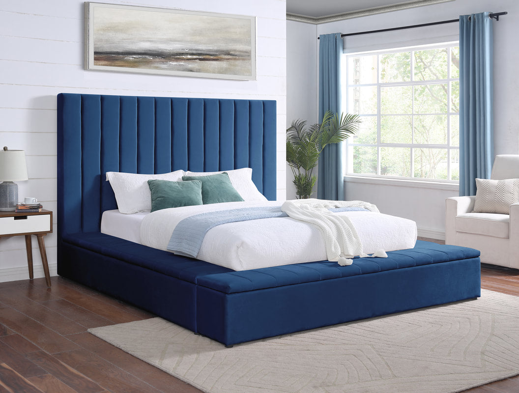 Velvet Storage Platform Bed Frame (Multiple Colors)