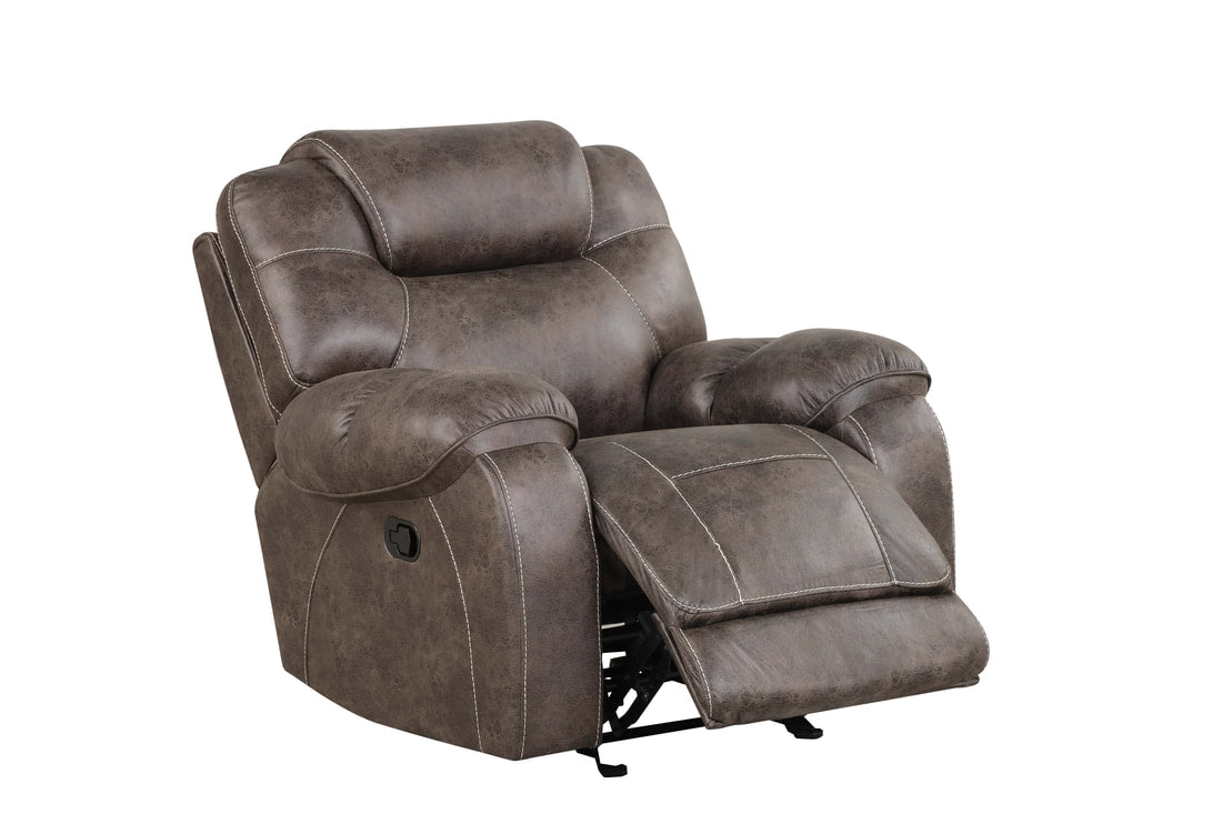 3pcs Madrid Oversized Brown Reclining Sofa Set