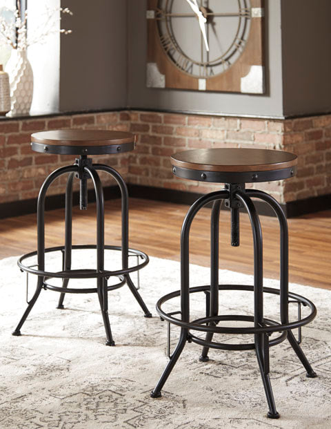 Wood & Metal Tall Swivel Barstool Sef of 2