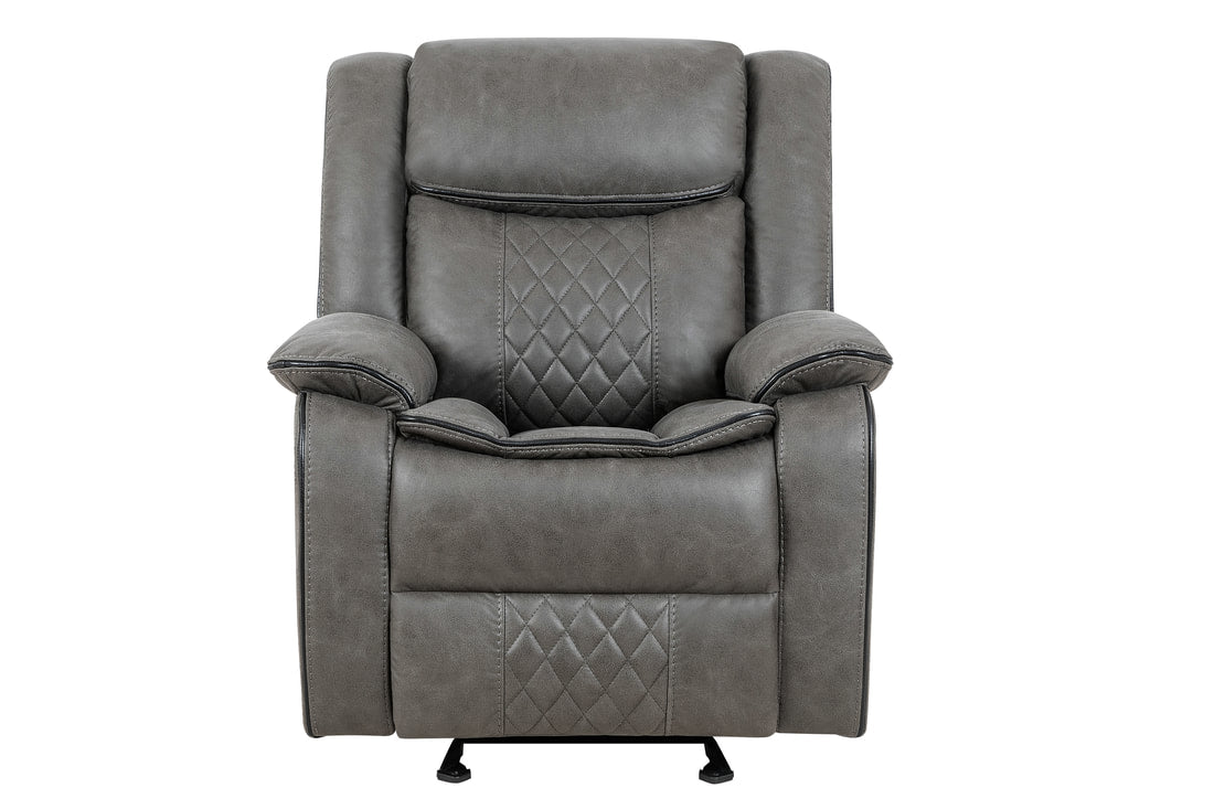 3pcs Weston Grey Palomino Fabric Reclining Sofa Set