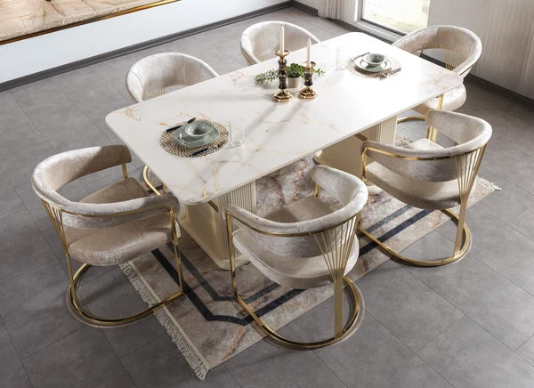 Santana Ivory 7-Piece Dining Set