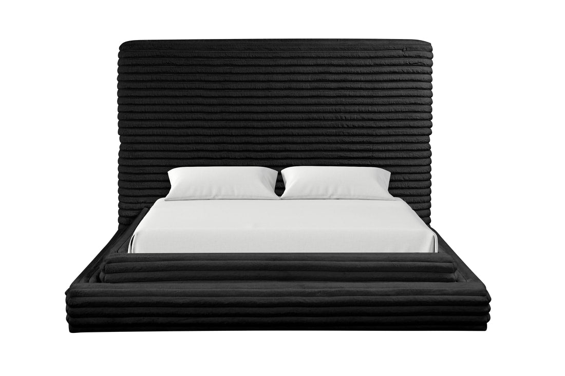 Mariah Black Fabric Platform Bed