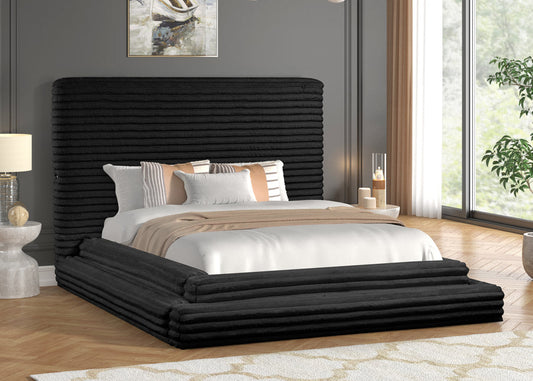Mariah Black Fabric Platform Bed