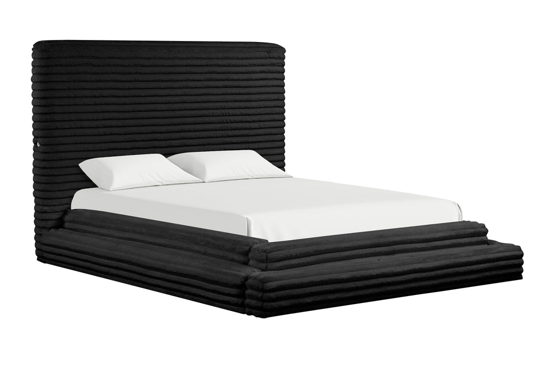 Mariah Black Fabric Platform Bed