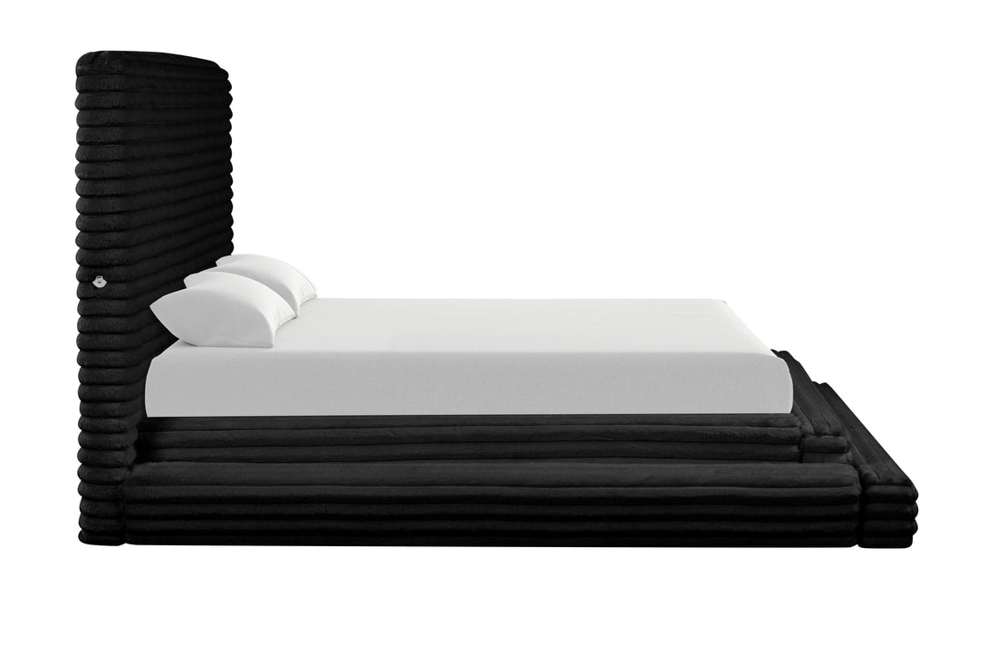 Mariah Black Fabric Platform Bed