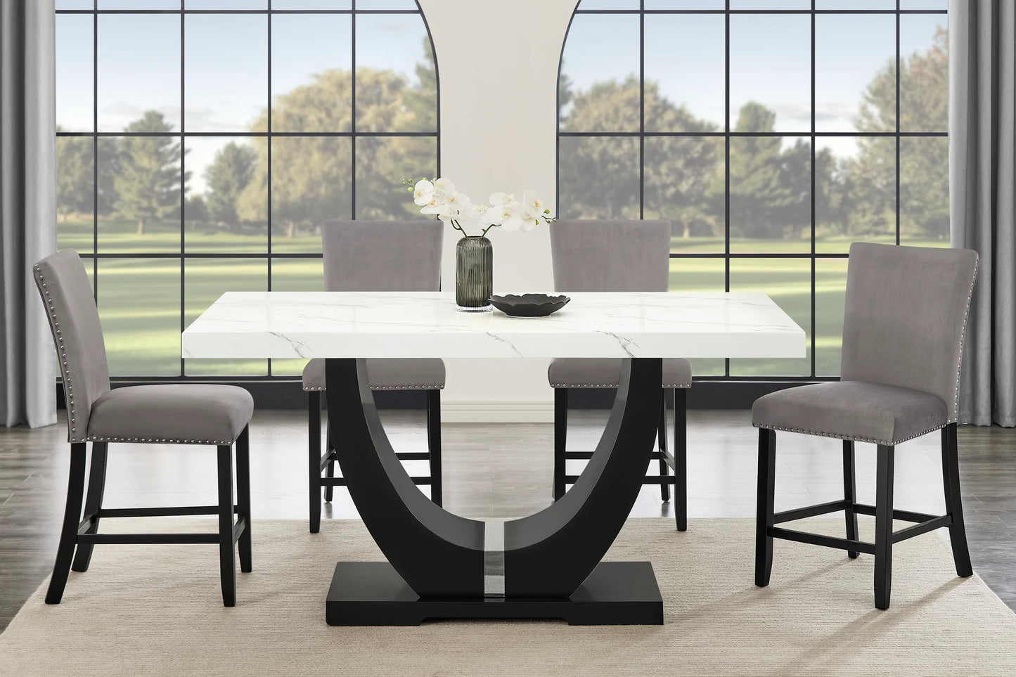 7pcs D181 Larry Counter Height (Grey) Dining set
