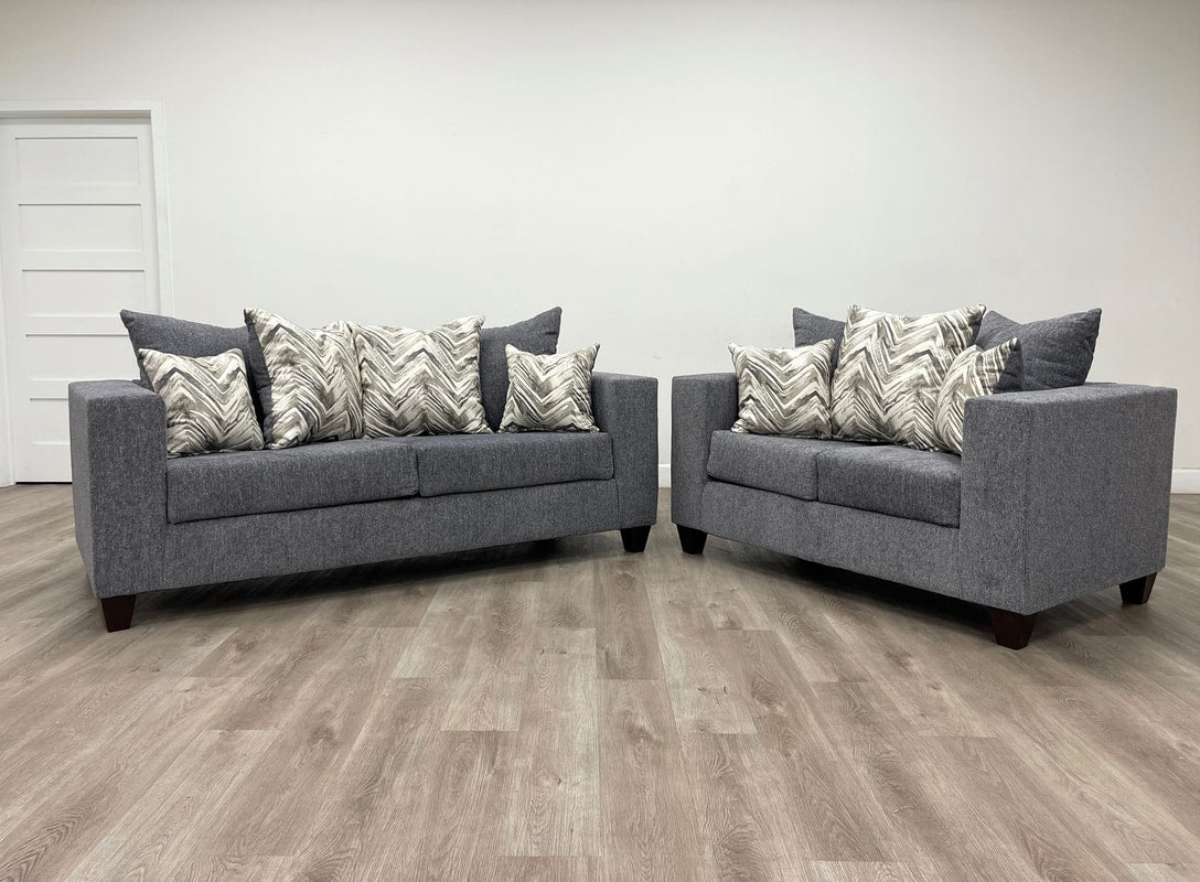 110 Charcoal Sofa & Loveseat Set