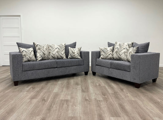 110 Charcoal Sofa & Loveseat Set