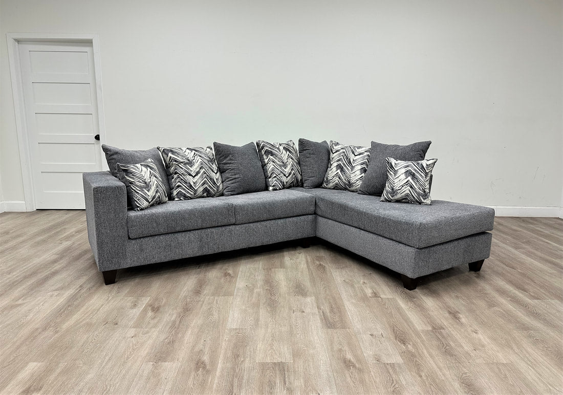 110 Charcoal Thick Fabric Sectional