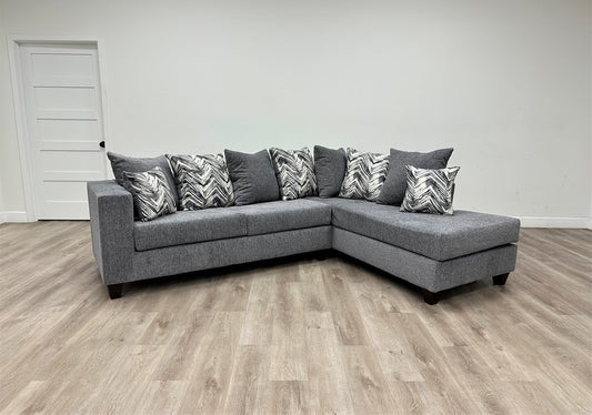 110 Charcoal Thick Fabric Sectional