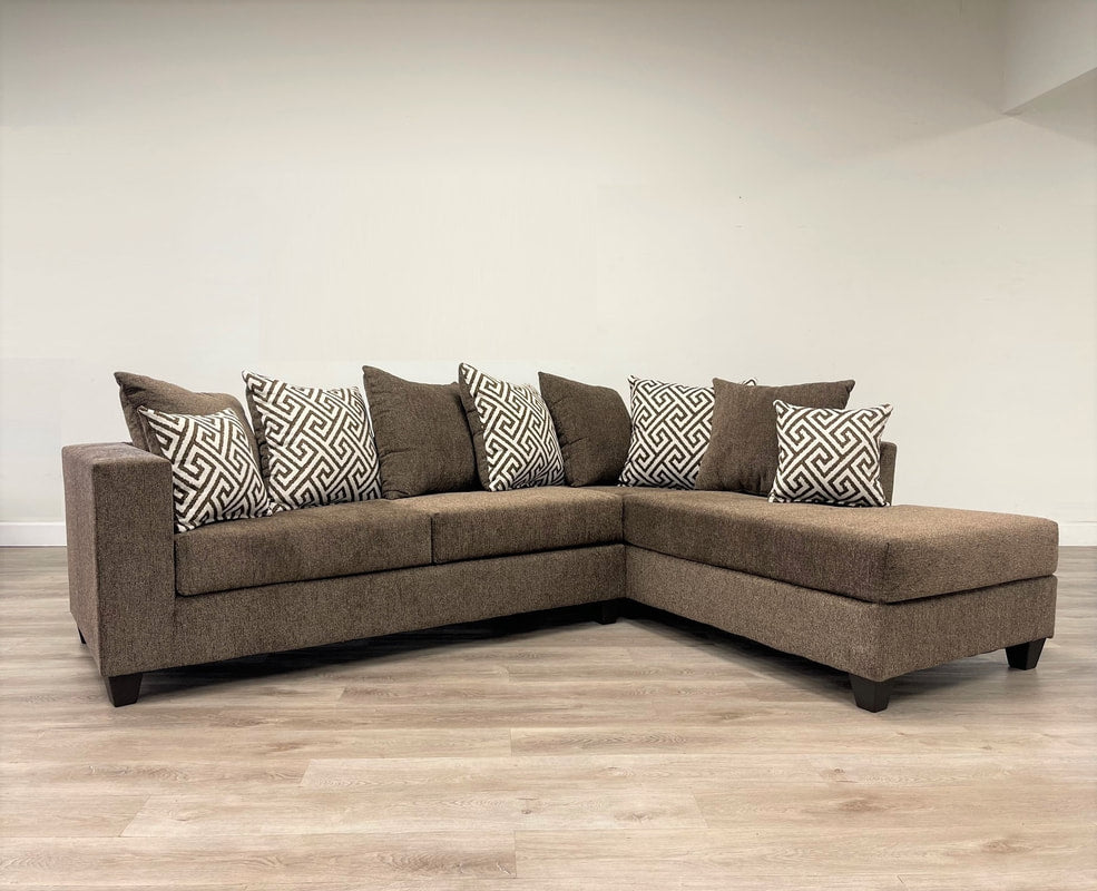 110 Mocha Chenille Fabric Sectional