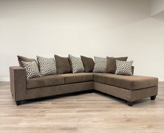110 Mocha Chenille Fabric Sectional