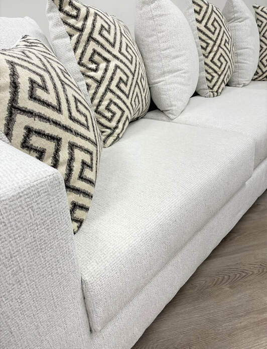 110 - Stone  Chenille Fabric Sectional