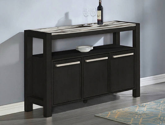 CANDEN FAUX MARBLE SIDEBOARD BRN