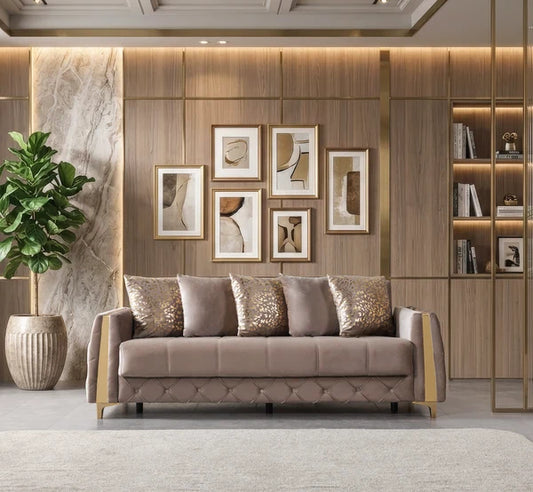 Florence Coffee Velvet Sofabed 88"