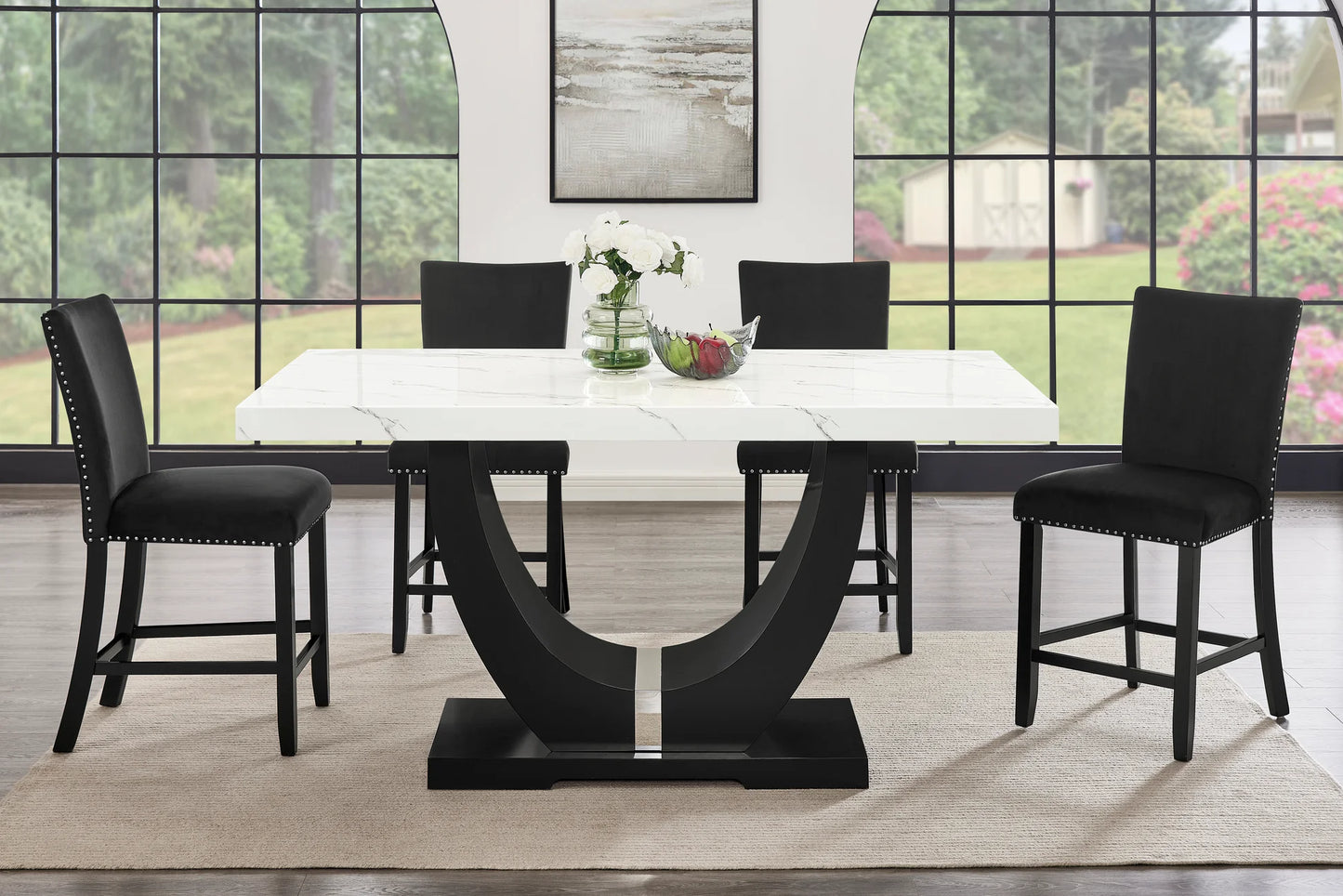 7pcs D181 Larry Counter Height (Black) Dining set