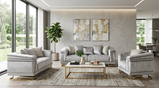 2pcs & 3pcs S1010 Amalfi GreySofa Loveseat & Chair