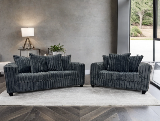 510 Charcoal Sofa & Loveseat Set
