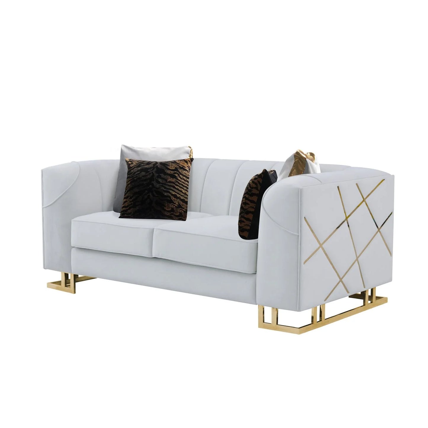 S901 Designer (Off White) Sofa & Loveseat