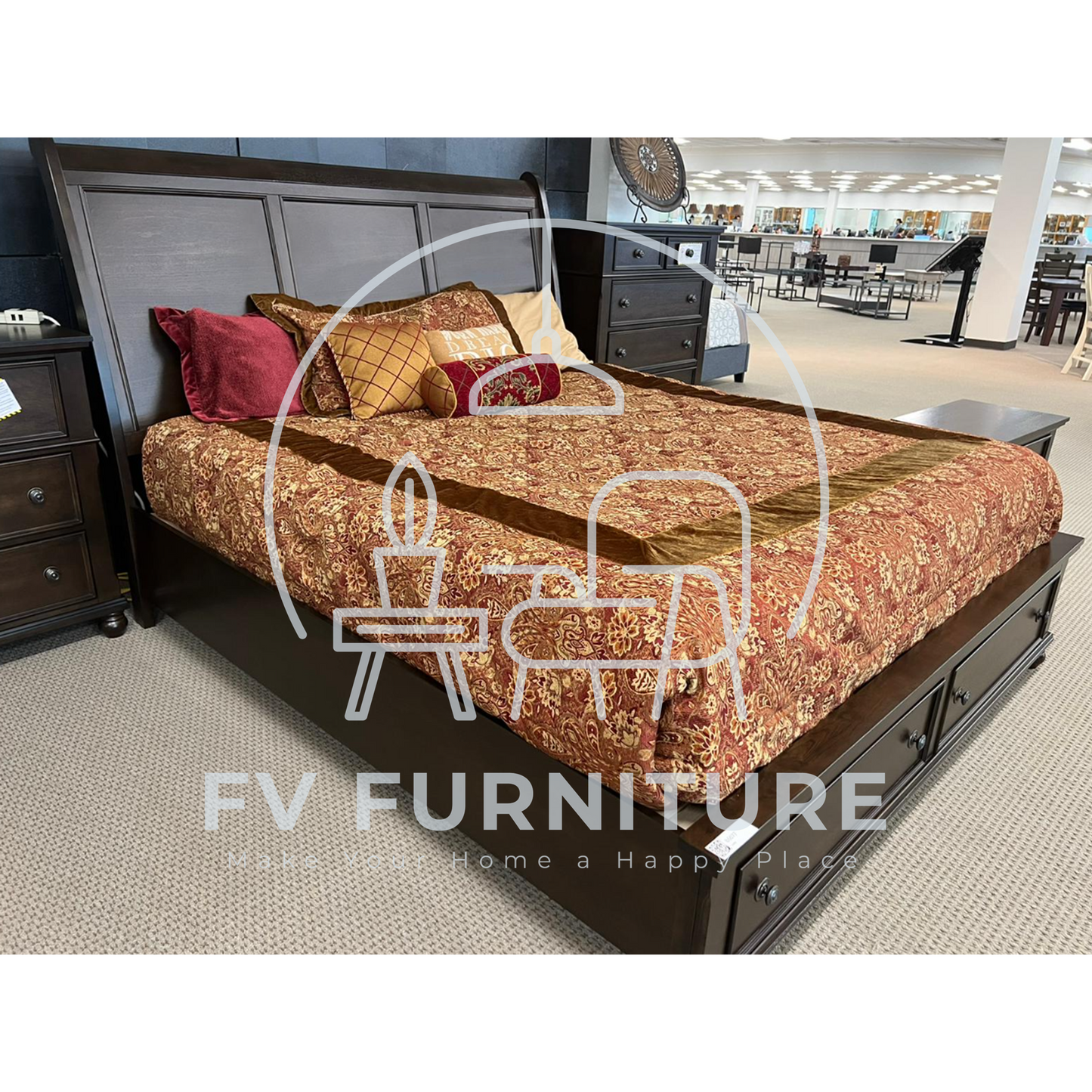 5pcs Wood Bedroom Set (Multiple Sizes)