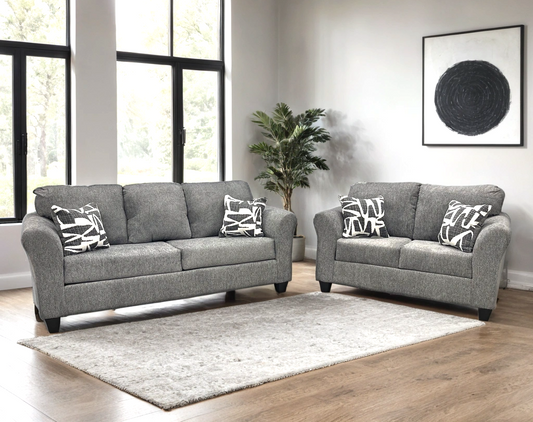 210 Gray 2PC Sofa and Loveseat Set